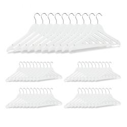 Lot de de 50 cintres avec encoches en bois blanc 13_0002505