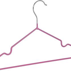 Lot de 20 cintres pour enfants rev&ecirc;tement PVC rose 13_0002487