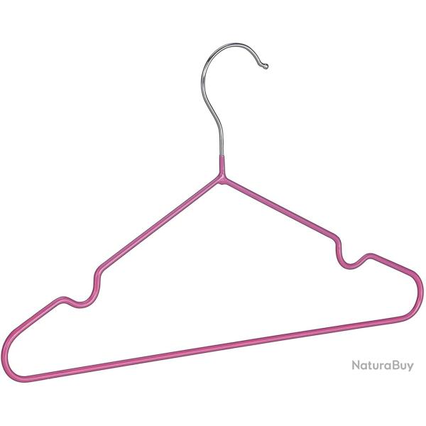 Lot de 20 cintres pour enfants rev�tement PVC rose 13_0002487
