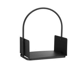 Panier de rangement pour bois de chauffage porte-b&ucirc;ches en acier avec poign&eacute; noir 13_0002178