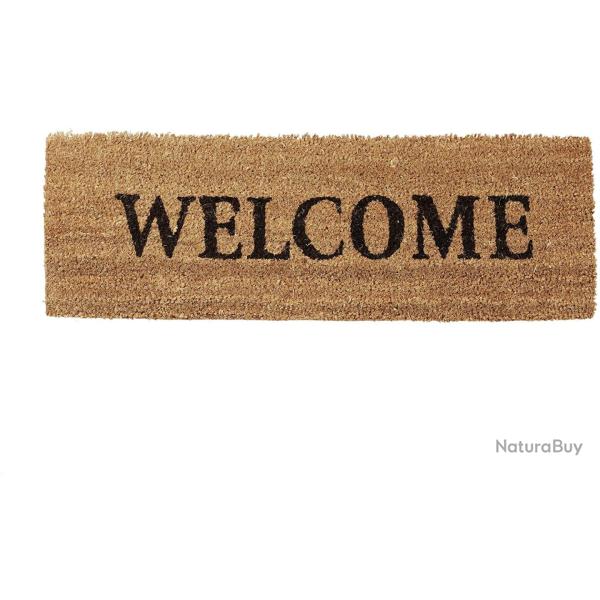Paillasson long fibre de coco tapis de sol dessous caoutchouc antid�rapant porte entr�e jardin terr