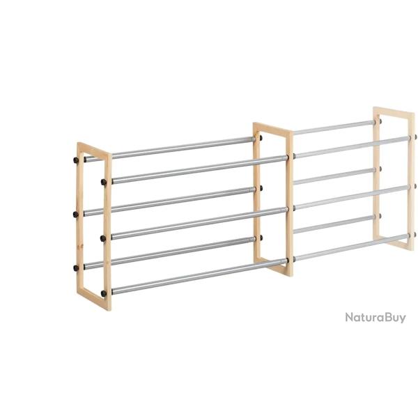 �tag�re meuble ouvert chaussures en bois et fer extensible 13_0001068
