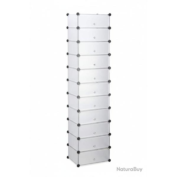 Meuble armoires chaussures casiers plastique modulable rangement 20 paires transparent 13_0001644