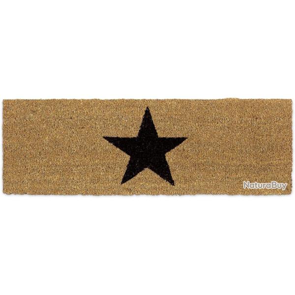 Paillasson tapis de sol porte d'entr�e essuie-pieds �toiles fibres de coco nature 13_0001827