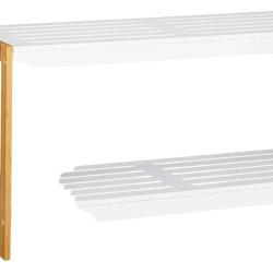 &Eacute;tag&egrave;re &agrave; chaussures avec espaces de rangement 2 &eacute;tages bambou et MDF blanc 70 cm 13_0001024