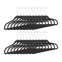 Lot de 20 cintres en velours antid&eacute;rapant pour manteaux pantalons robes v&ecirc;tements noirs 20 13_00007