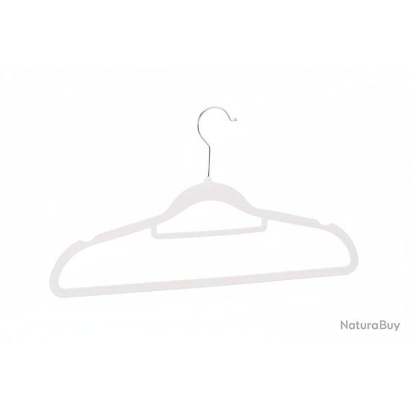 Lot de 30 cintres en velours m�tal blanc 13_0000752