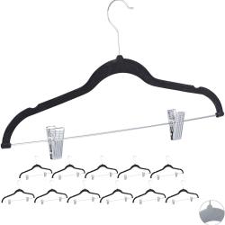 Lot de 12 cintres pinces en velours noir 13_0000754