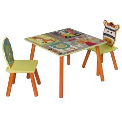 Groupe si&egrave;ge enfant avec 2 chaises animaux de la for&ecirc;t 19_0000499