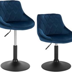 Lot de 2 tabourets de bar en velours bleu 19_0000248