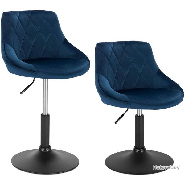 Lot de 2 tabourets de bar en velours bleu 19_0000248