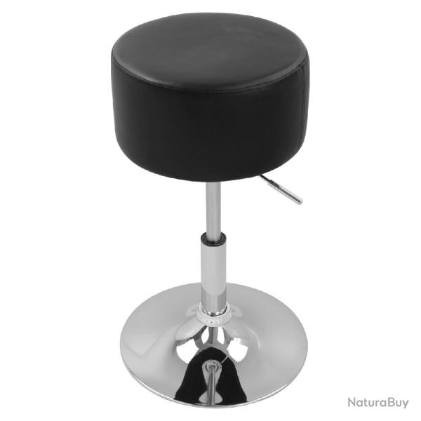Tabouret en cuir artificiel avec une structure en m�tal chrom� noir 19_0000250