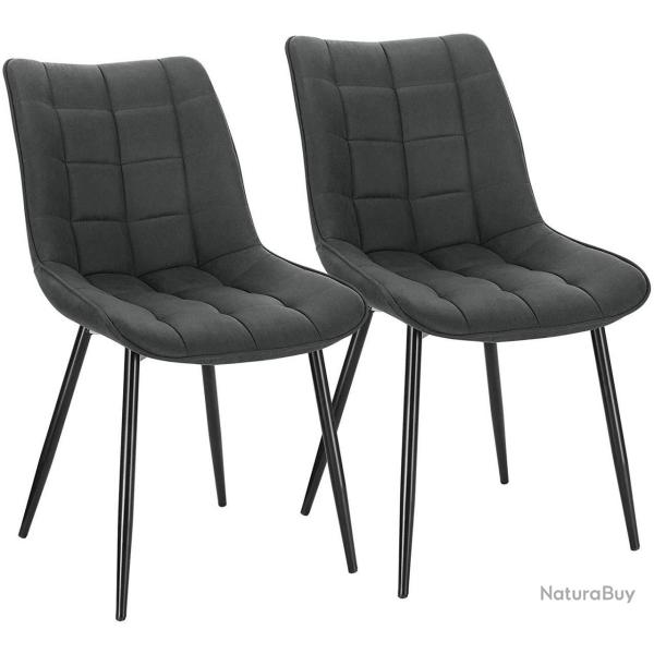 Chaises de cuisine salle � manger 2 pi�ces en tissu anthracite 19_0000188