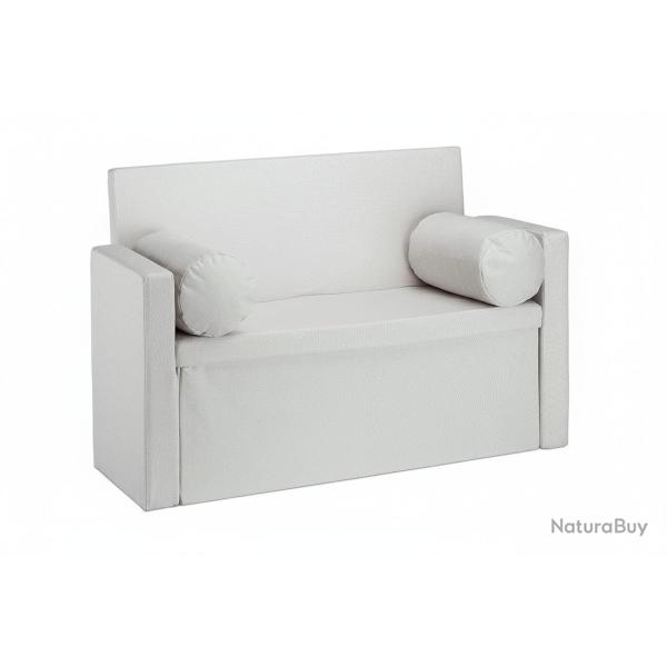 Banc dossier 2 places banquette coffre de rangement pliable assise pratique pliant 115 cm cr�me 13_