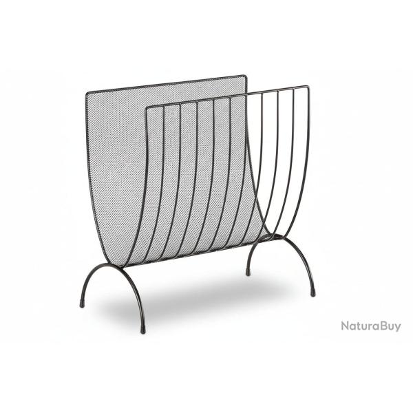 Porte-revues en maille m�tal porte-journaux trieur en maille tress�e noir 13_0002230/2