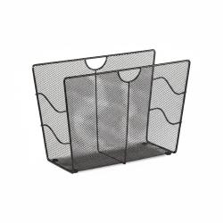Porte-revues en maille m&eacute;tal porte-journaux trieur en maille tress&eacute;e 39 cm noir 13_0002229_2