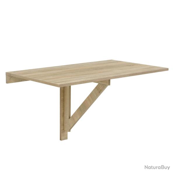 Table murale table rabattable table pliable effet h�tre 100 x 60 x 58cm m�lamin� 03_0004354