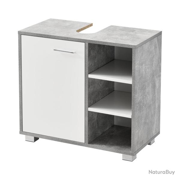 Meuble sous lavabo design meuble de rangement pour salle de bain sous vasque avec 3 �tag�res pannea