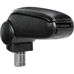 Accoudoir central pour Citroen C2 avec compartiment rembourr&eacute; cuir-synth&eacute;tique noir avec des coutur