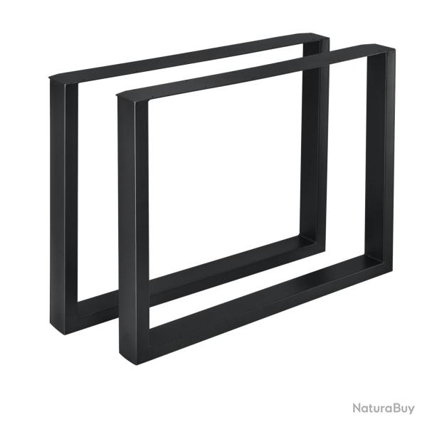 Lot de 2 pieds de table de meuble rectangulaire � manger m�tal 90 x 72 cm noir 03_0003671
