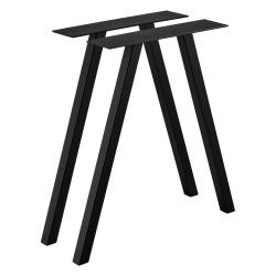 Set de 2 pieds de table meuble m&eacute;tal 72 cm noir 03_0003647