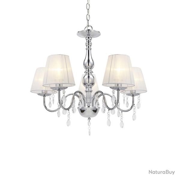 Lustre plafonnier lampe de plafond aluminium plastique chrome blanc 45 cm 03_0002817