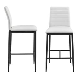Lot de 2 tabourets chaises de bar avec pieds en acier et hauteur 66 cm blanc noir 03_0005786/2