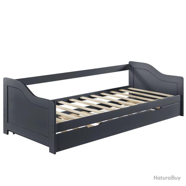 Canap�-lit convertible pour 2 personnes lit gigogne canap� divan lit d'appoint structure en pin som
