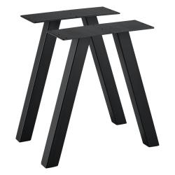Lot de 2 pieds de table de meuble m&eacute;tal 40 cm noir 03_0003646