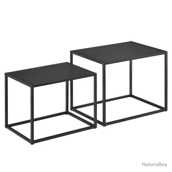 Lot de 2 tables basses rectangulaires en m�tal noir 03_0005782/2