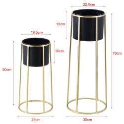 Set de 2 supports de plantes ensemble pot de fleur lot cache-pot ensemble bac &agrave; fleurs vase m&eacute;tal t