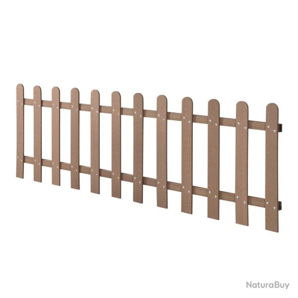 Cl�ture d�corative brise vue brise vente bois composite (wpc) brun 200 x 60 cm 03_0001486