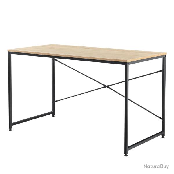 Bureau poste de travail ordinateur table MDF 120 cm beige et noir 03_0003511