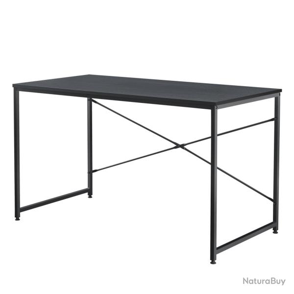 Bureau poste de travail d ordinateur table m�tal et MDF 120 cm noir 03_0003512