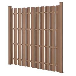 Cl&ocirc;ture de jardin brise vent brise vue bois composite (wpc) brun 185 x 193 cm 03_0001473