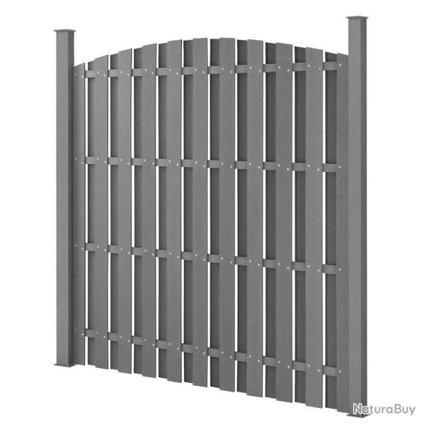 Cl�ture en plein cintre brise vue brise vent bois composite wpc gris 185 x 193 cm 03_0001489