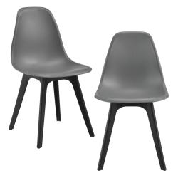 Lot de 2 chaises de cuisine salle &agrave; manger 83 cm gris et noir 03_0003630
