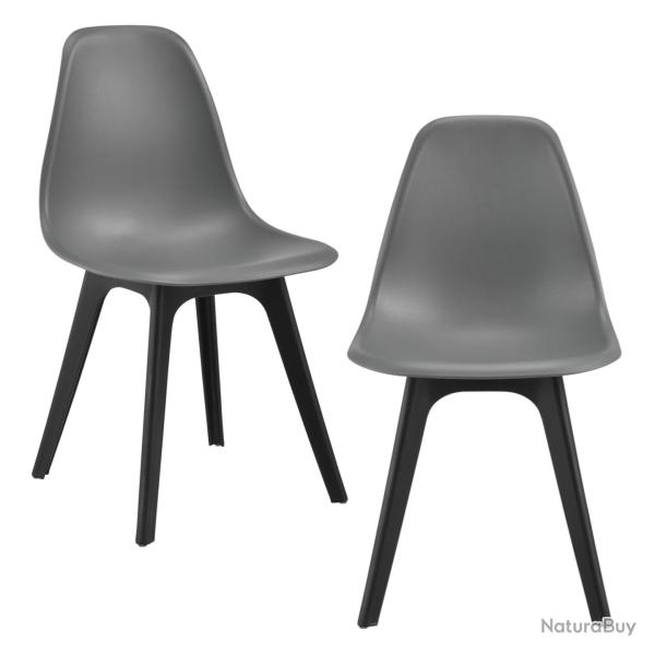 Lot de 2 chaises de cuisine salle � manger 83 cm gris et noir 03_0003630