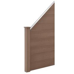 Cl&ocirc;ture de jardin brise vue brise vent bois composite 180 x 96 cm brun 03_0001476