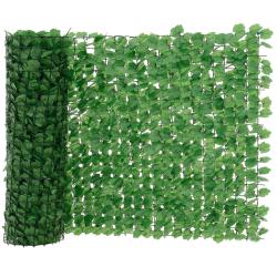 Cl&ocirc;ture avec feuilles brise vue brise polyester plastique fil de fer 300 x 100 cm vert 03_0001443