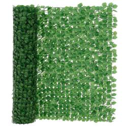 Cl&ocirc;ture avec feuilles brise vue brise vente polyester plastique fil de fer 300 x 150 cm vert 03_000