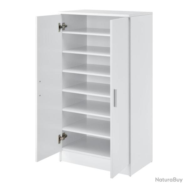 Meuble � chaussure rangement porte-chaussures avec 2 portes et 7 surfaces de stockage 108 x 55 x 35