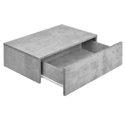 Lot de 2 tables de nuit chevet &eacute;tag&egrave;res murales pour chambre &agrave; coucher avec 2 tiroirs 46 cm gris 03