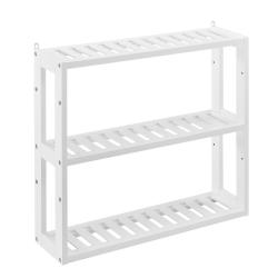 Meuble de rangement pour salle de bain meuble de stockage MDF laqu&eacute; 54 x 15 x 60 cm blanc 03_0002854