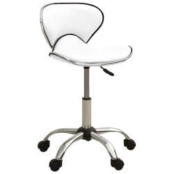 Chaise fauteuil si&egrave;ge de bureau informatique &eacute;tude similicuir blanc 02_0023986