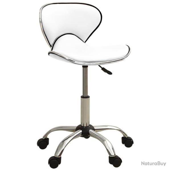 Chaise fauteuil si�ge de bureau informatique �tude similicuir blanc 02_0023986