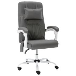 Chaise fauteuil si&egrave;ge de bureau informatique &eacute;tude de massage similicuir gris 02_0024009