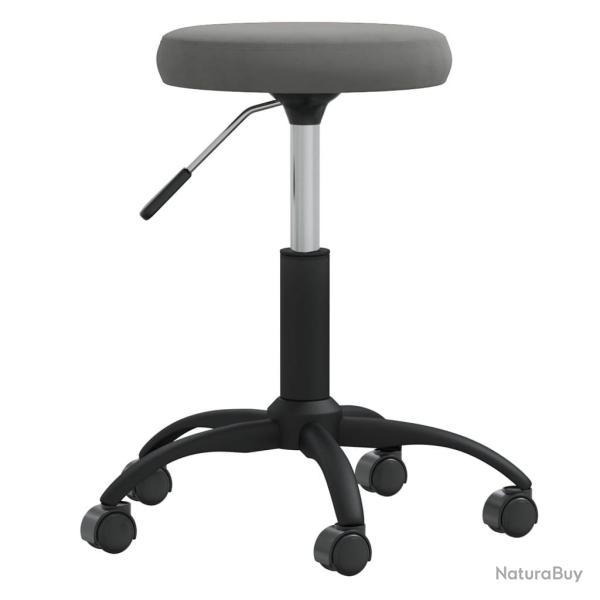 Chaise fauteuil si�ge pivotante de bureau informatique �tude fonc� velours gris 02_0024131