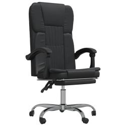 Chaise fauteuil si&egrave;ge pivotante de inclinable de bureau informatique &eacute;tude similicuir noir 02_00242