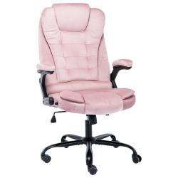 Chaise fauteuil si&egrave;ge de bureau informatique &eacute;tude Rosevelours rose 02_0024058